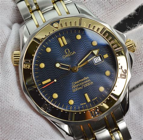 omega blue and gold watch|omega big blue for sale.